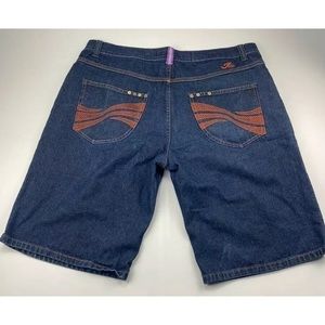MENS JINZU DARK BLUE DENIM JEAN SHORTS SIZE 42